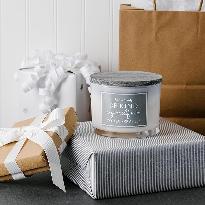 Pavilion - Be Kind 11-Ounce Soy Wax Triple Wick Candle, Fresh Cotton Scented, Mom Gifts, New Mom Gifts, Mothers Day Candle, Funny Mom Birthday Gifts, Funny Candle Gifts for Mom, 1 Count