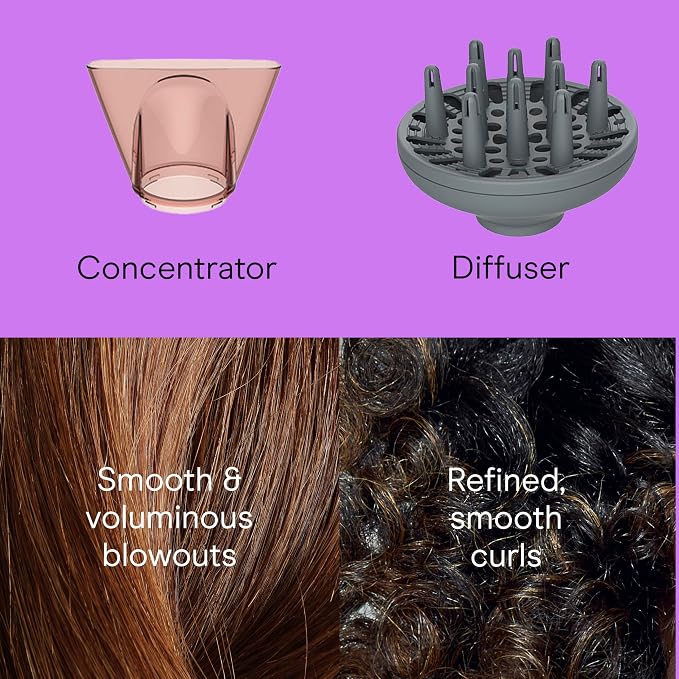 Conair INFINITIPRO BY Frizz Free Compact Hair Dryer ~ 2x the Shine 3x the Frizz Control, dusty rose, 1 Count