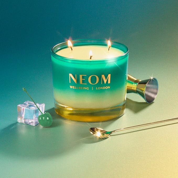 NEOM Perfect Peace 3 Wick Candle | Myrrh, Fir & Lime Peel I Pure Essential Oils I 100% Naturally derived Wax I Hand Finished I Relieve Tension
