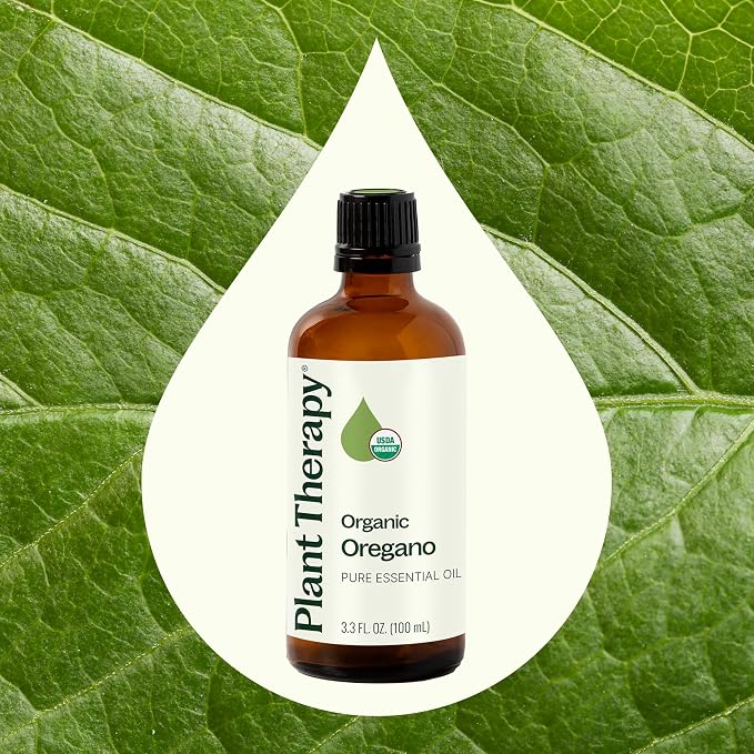 Plant Therapy Organic Oregano Essential Oil, 100 mL (3.3 oz), 100% Pure and Undiluted, USDA Certified, Natural Aromatherapy, Supports Healthy Respiratory System