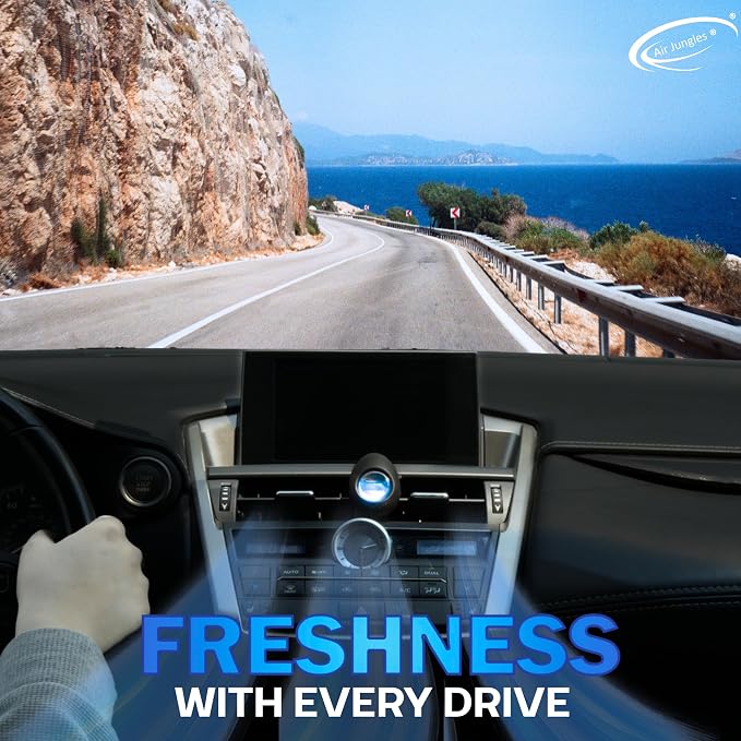 Air Jungles Car Air Freshener Vent Clip 3 Count (Pack of 2), Ocean Scent, 4 ml Each, Long-Lasting Car Odor Eliminator, Easy Clip-On Design, Up to 180 Days Freshness for Cars, Trucks, and SUVs