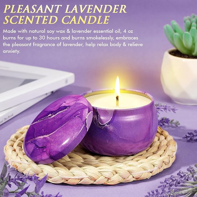 Birthday Gifts for Women Self Care Get Well Soon Gifts, Lavender Relaxing Spa Bath Gift Basket Care Package w/ Flannel Blanket 40 OZ Tumbler, Mother's Day Gift for Mom Her Wife Girlfriend Grandma
