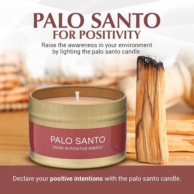 Almeara 2 in 1 Candle Combo - Sage and Palo Santo Set - 2x 3.7oz - Long Lasting |+40hr burn time |100% Soy Wax -Paraffin Free Candle For Cleansing House-Gift Box Ready-Relax and Restore The Body&Mind