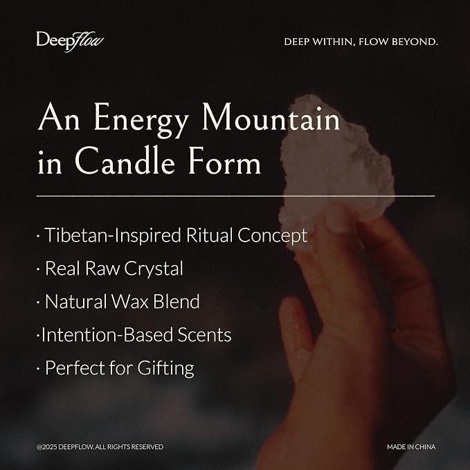 Simple Deluxe Scented Candle with Tiger's Eye Crystal & Wood Wick | Bergamot & Sandalwood 2.5 oz Soy Wax Aromatherapy Candle with Ritual Paper and Cinnabar for Focus, Confidence & Abundance, for Men