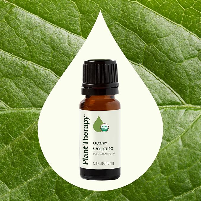 Plant Therapy Organic Oregano Essential Oil, 10 mL (1/3 oz), 100% Pure and Undiluted, USDA Certified Organic, Great for Diffusing and Relaxing Tight Muscles