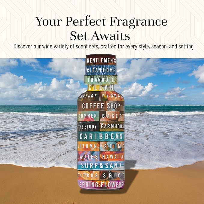 P&J Trading Fragrance Oil Caribbean Set | Pina Colada, Awapuhi Seaberry, Papaya, Mango, Ocean Breeze, Orchid Candle Scents for Candle Making, Freshie Scent, Soap Making Supplies, Diffuser Oil Scents