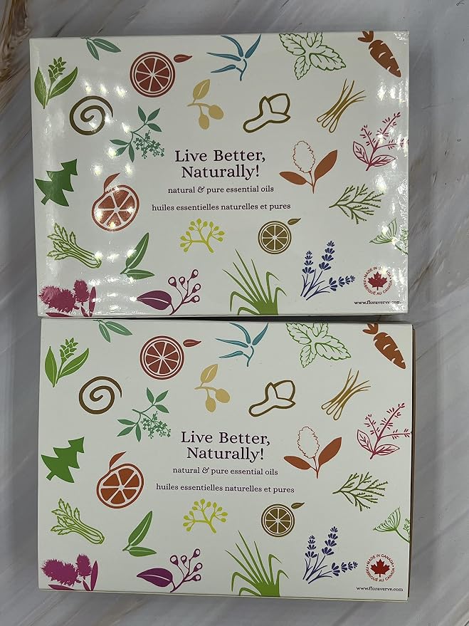 floraVerve Essential Verve & Vigor Pack, Aromatherapy Essential Oils Starter Kit 24 X 5mL, 100% Pure & Natural