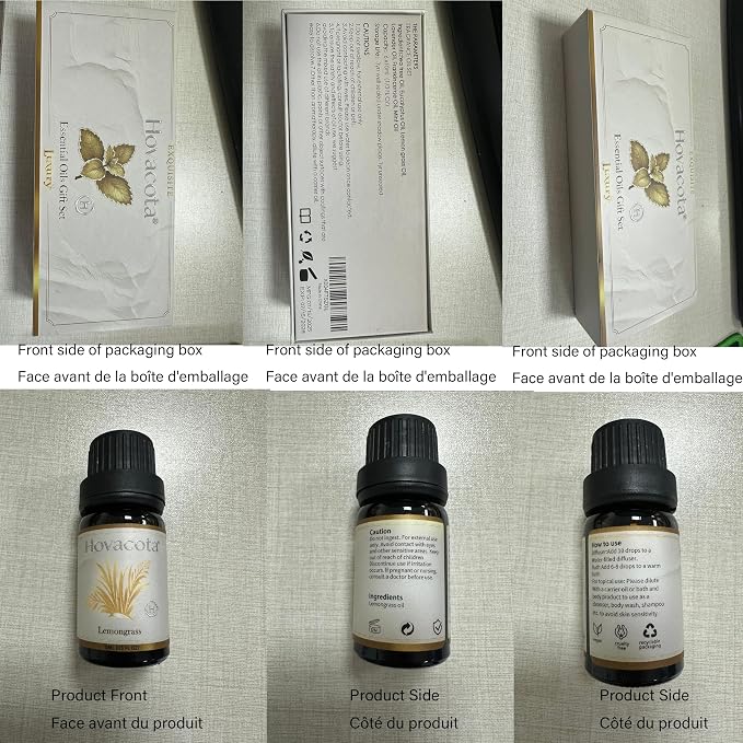 Essential Oil Set, Premium Fragrance Oils for Diffuser & Aromatherapy, Candle, Soap Making, Humidifiers, Scents Blends Included Frankincense,Lavender,Eucalyptus, Lemongrass,Peppermint,Tea Tree, 6x10ML