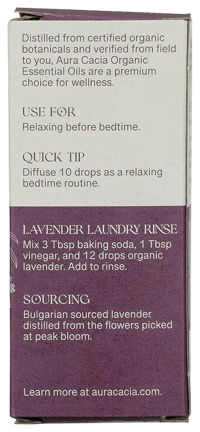 Aura Cacia, Organic Essential Oil Lavender, 0.25 Fl Oz