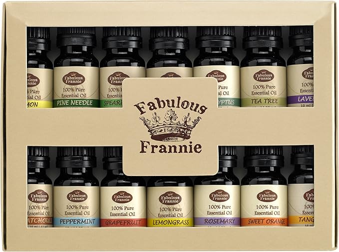 Fabulous Frannie Essential Oil Beginner Starter Set - 100% Pure Essential Oils .33oz (Pack of 14)