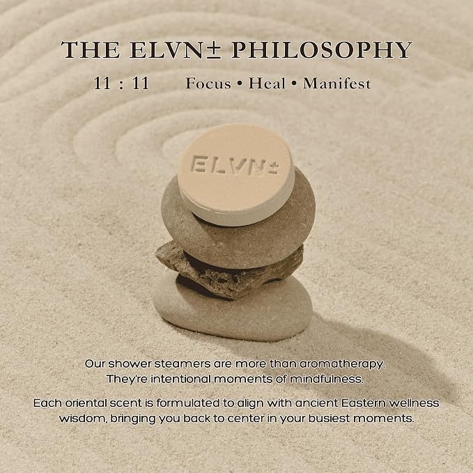 ELVN± Aromatherapy Shower Steamers - 6 Rare Japanese Scents (Yuzu, Moss, Sakura) - Natural Shower Bombs for Stress Relief, Focus & Sleep - Luxury Self Care Gifts for Women & Men - Sustainable Spa Kit