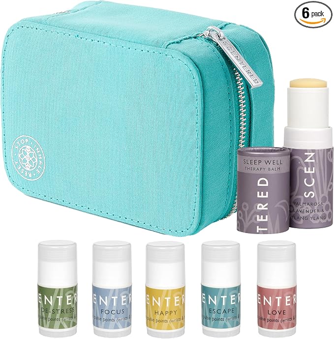 Scentered Aromatherapy Gift Set, Roll On Essential Oil Balms for Sleep, Stress-Relief, Focus, Mood Boost, Calm & Emotional Balance - Relaxing Gifts for Women - Daily Ritual