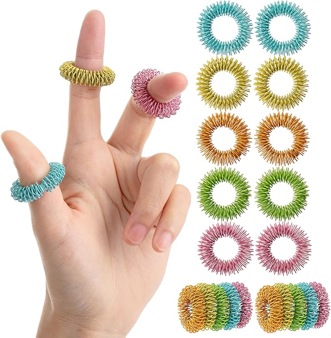 Mr. Pen- Spiky Sensory Rings, 10 Pack, Colorful | Stress Relief Fidget Sensory Toys, Fidget Ring for Anxiety, Massager, Individuals with BFRB, ADHD and Attention Disorder