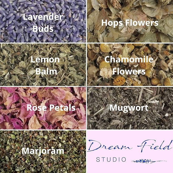 Herbal Dream Sachet for Restful Sleep – Handmade Dream Pillow with Herbs, Blend of Lavender, Chamomile & Hops | Peaceful Nighttime Relaxation Gift - Blue French Floral
