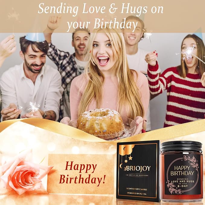 Happy Birthday Candle Gifts for Women Men - Funny Relaxing 30th 40th 50th Birthday Gift for Mom Wife Aunt Son Coworker Boss Best Friend - Sea Salt Jasmine Scented Spa Candle for Stress Relief