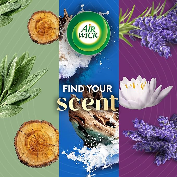 Air Wick Vibrant Plug in Scented Oil Refill, 5ct, Nectarine & Paradise Flower, Air Freshener, Essential Oils