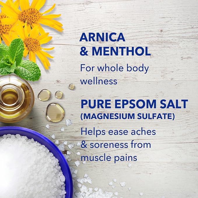 Dr Teal's Arnica Body Relief Epsom Salt Magnesium Soak with Menthol & Essential Oils, Muscle Recovery, 3 lbs