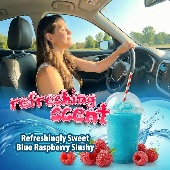 Little Pup 96613 Blue Raspberry Slushy Scent Car Air Freshener Clip Provides Long-Lasting Freshness in a Compact Design, Fights Odors for up to 45 Days, Cute Car Odor Eliminator, Non-Toxic, Pack of 1