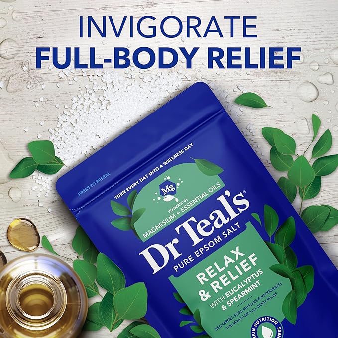 Dr Teal's Epsom Salt Magnesium Soak, Lavender & Eucalyptus Duo Bundle, 3 lbs (Pack of 2)