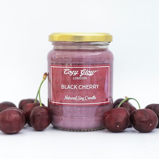 Cozy Glow Black Cherry Large Soy Candle