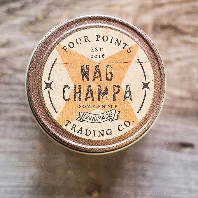 Nag Champa Scented 8 Oz Soy Aromatherapy Candle w/Jar - Four Points Trading Co.