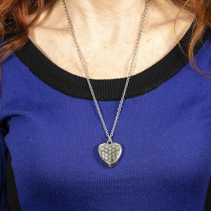mEssentials Heart Aromatherapy Essential Oil & Diffuser Necklace Gift Set Stainless Steel Gift Set