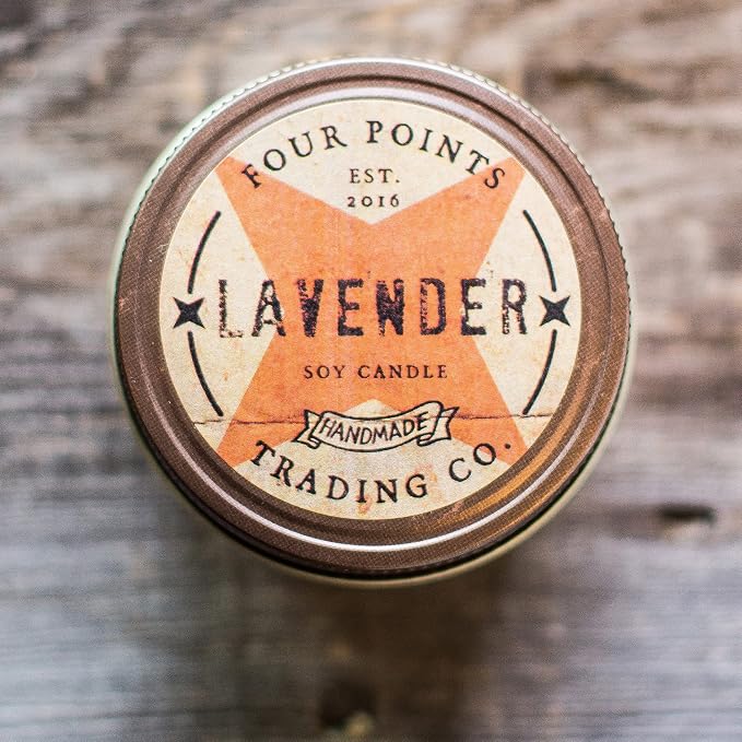 Four Points Trading Company Candles - Lavender Aromatherapy Candle - Perfect Candle for Women or Men - Great for Birthday, Grandma, Mom, Home and Apartment Decor - 100% Soy Candle - 8oz