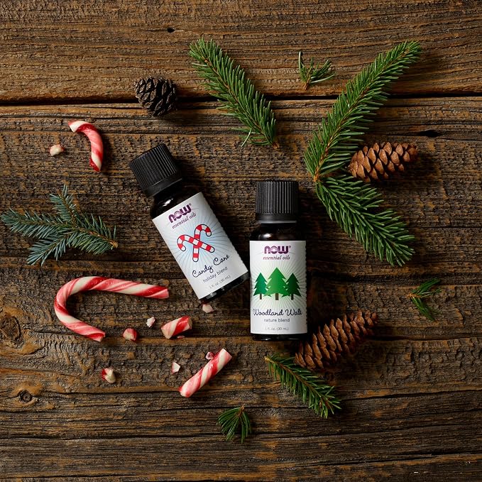 NOW Essential Oils, Candy Cane Oil Blend, Refreshing and Invigorating with a Sweet and Minty Scent, Steam Distilled and CO2 Extracted, 1-Ounce